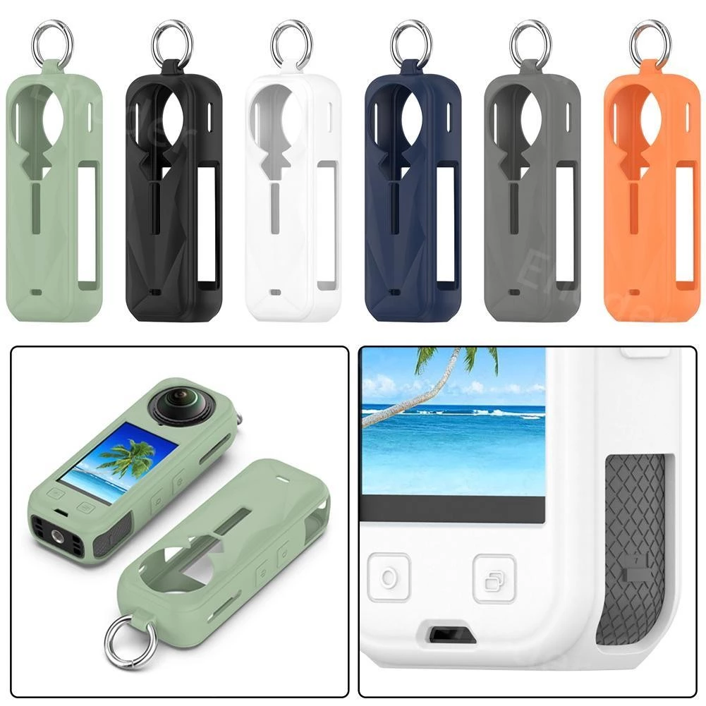 ปลอกสําหรับ Insta360 X5 X4 X3 เคสซิลิโคนสําหรับ insta360X5 360X4 360X3 กันกระแทกปกหลังพร้อม Anti-Lost Anti-scratch Protector กล้องอุปกรณ์เสริม thumbnail 3