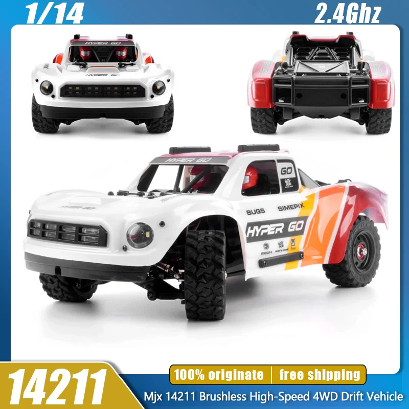 MJX 14211 1:14 Rc รถ MJX HYPER GO 14211 รีโมทคอนโทรลรถแบบไม่มีแปรงความเร็วสูง 4wd Desert รถบรรทุกสั้