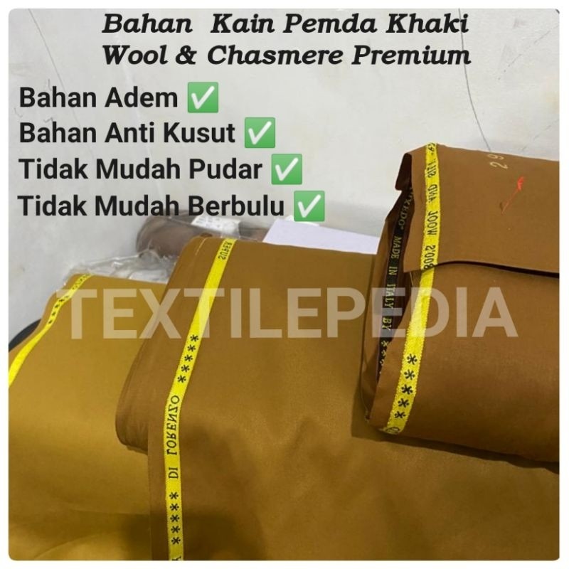 KATUN ผ้าพื้นเมืองวูลพรีเมี่ยมสีกากี วัสดุชุดข้าราชการภาค PNS PDH ASN ผ้าคอตตอนพื้นฐาน