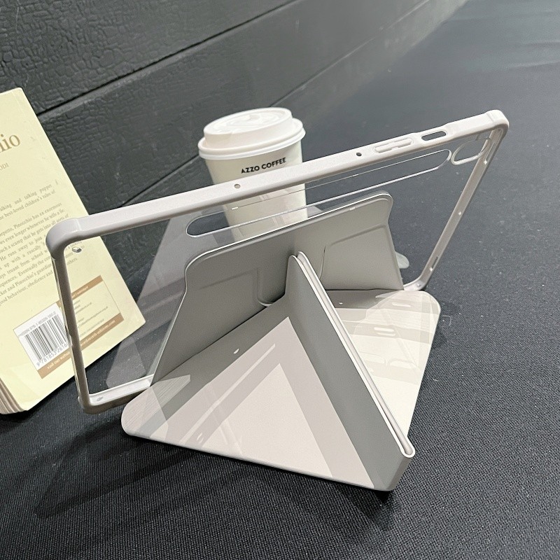 Beech168 สีเทา-Y พับ + กรณีการหมุนสําหรับ Samsung Galaxy แท็บเล็ต S6 Lite โปร่งใส S9 +/S9FE+/S10+ ที