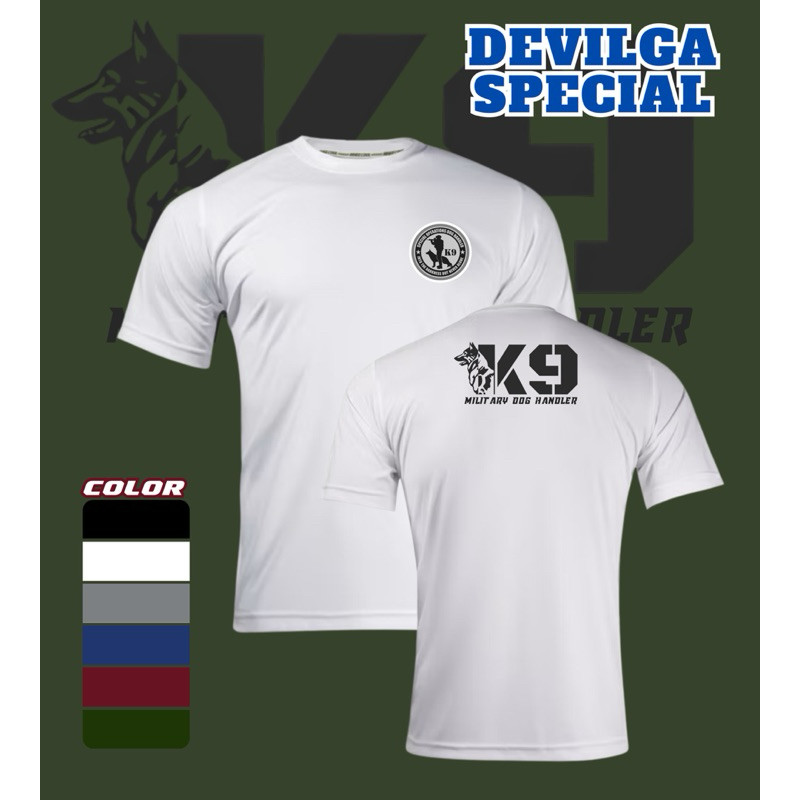 เสื้อยืด K9 Military Dog ไมโครไฟเบอร์ 100% ระบายอากาศได้ดี