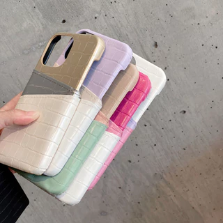 ผสมเคส iPhone หนังสีสันสดใสพร้อมที่ใส่การ์ดสําหรับ iPhone16 16promax 16pro 13 13pro 13promax 14 14pro 14promax 15 15pro 15promax 12 12pro 12promax 11 11promax ปลอกป้องกันการตก