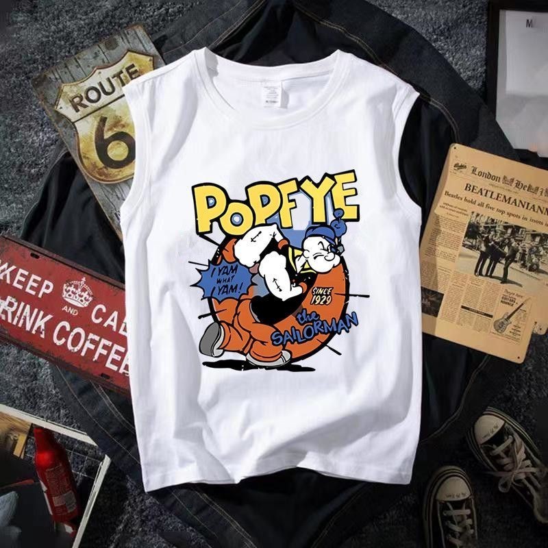 NEW เสื้อแขนกุด ลายPOPFYE ใส่ได้ทั้งชายหญิง OP-1125