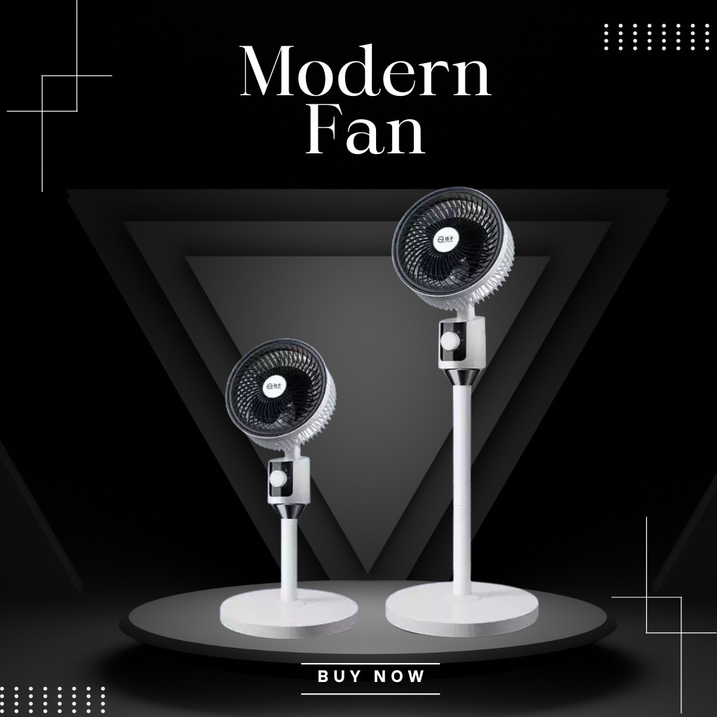 พัดลมติ้งพิ้น สีขาว พัดลมมินิมอล ปรับระดับได้ J341