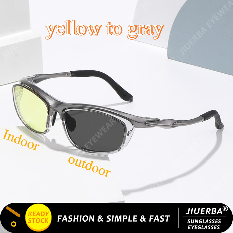 (จิ่วเออร์บา) แว่นตากันแดดกีฬาแฟชั่นเปลี่ยนสีได้แบบถอดได้รวมแว่นกันแดดสําหรับการขับขี่กลางแจ้ง