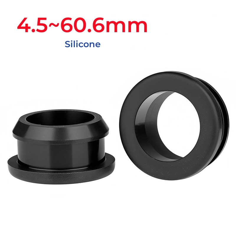 4.5 ~ 60.6 มม.ยางซิลิโคนสีดํา Snap-on Grommet Hole ปลั๊กสายไฟป้องกัน Bushing