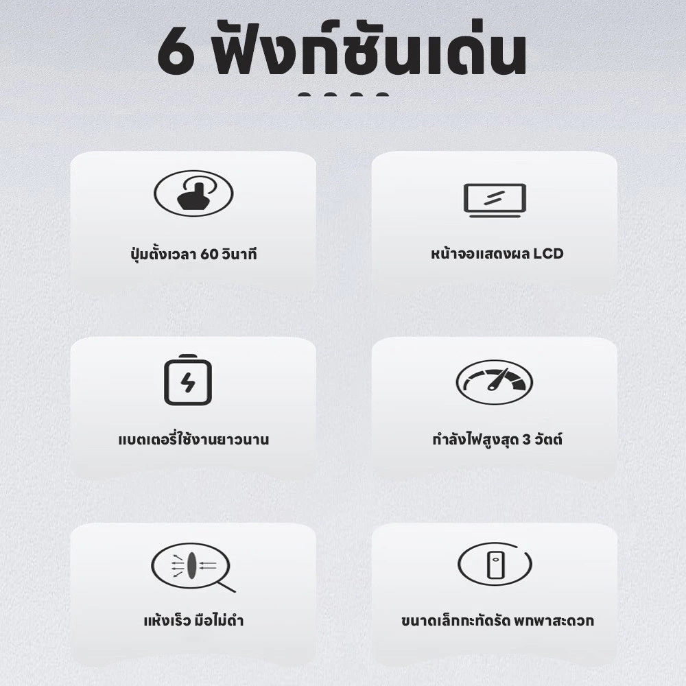 ไฟอบเล็บเจล ไฟฉายอบเล็บ แห้งเร็ว อุปกรณ์ทำเล็บ เก็บแบตนาน 2ระดับ 3วัตต์ เครื่องอบเล็บขนาดพกพา มีแบตในตัว แถมสายชาร์จUSB thumbnail 5