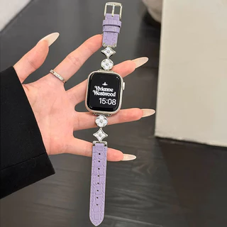 NiSTAR กลีบโลหะ + สายรัดข้อมือหนังจระเข้สําหรับ Apple watch Ultra 2 S10 9 8 7 6 SE 5 4 3 2 1,ใหม่แฟชั่นSmart WatchสําหรับIWatch 49/46/45/44/42 มม.41 มม.40 มม.38 มม.
