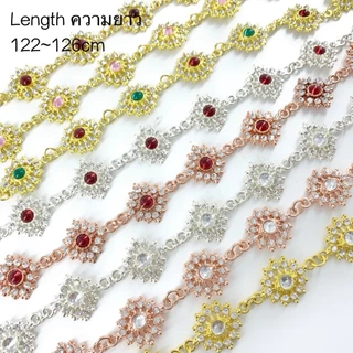 สังวาลย์ชุดไทย ประดับพลอยสีต่างๆ สีเงิน ทอง นาก ใช้ประดับชุดนางรำ ตกแต่งได้สวยงาม