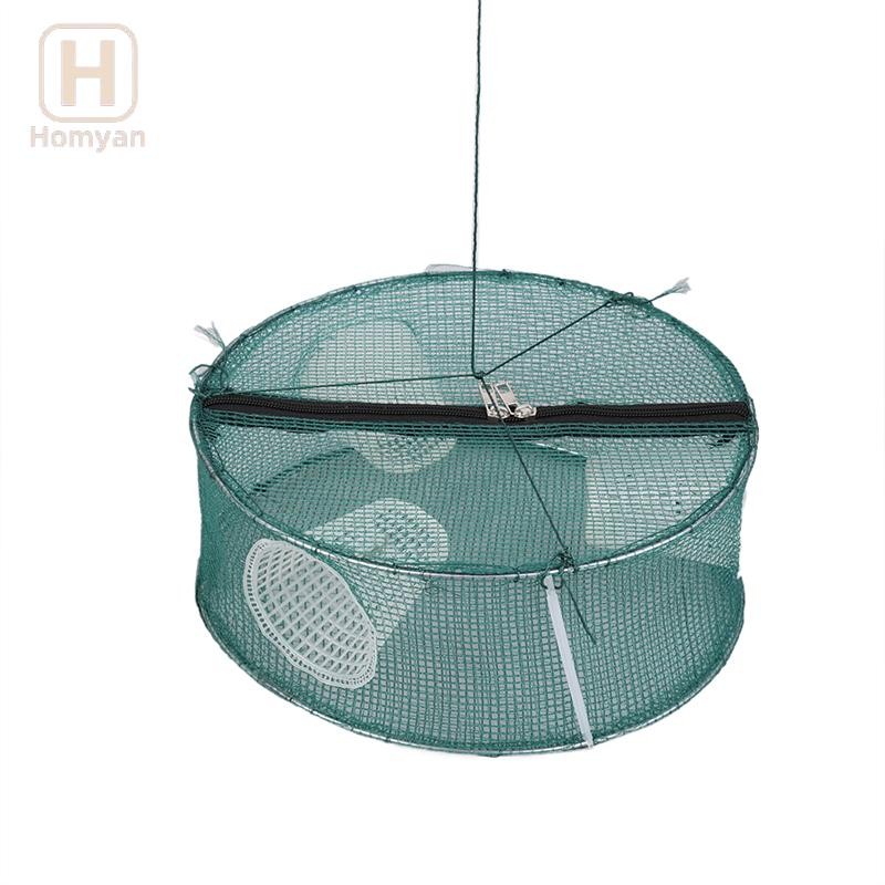 Tianyuaneee ตาข่ายตกปลาพับรอบ 3/4 หลุมกุ้งปลากับดักอัตโนมัติ Crayfish Catcher เครือข่ายเหยื่อดัก