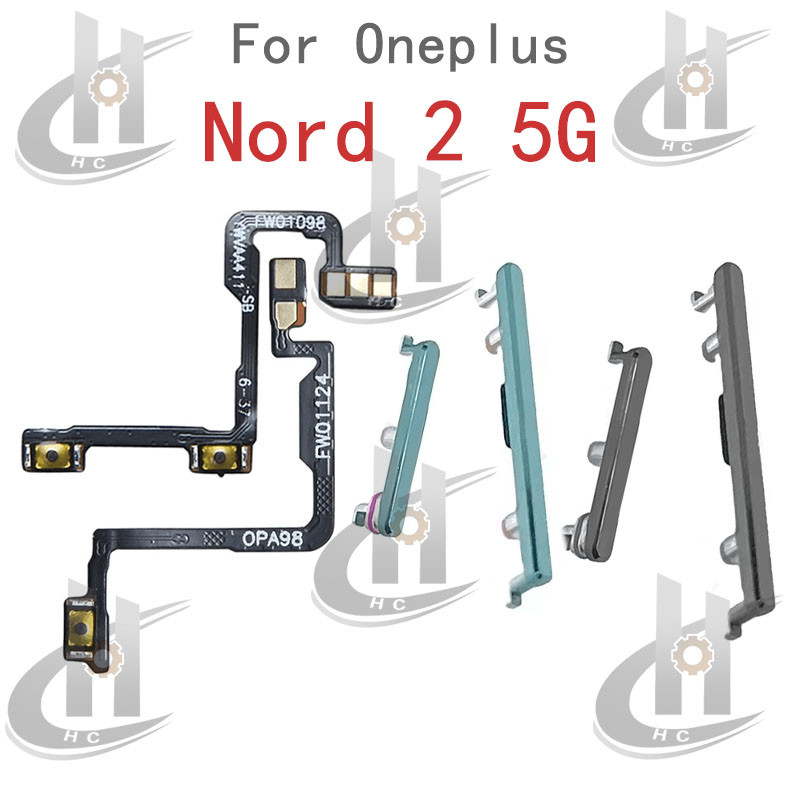 สําหรับ Oneplus Nord 2 5G DN2101 DN2103 ปุ่มปรับระดับเสียงด้านข้าง Flex Cable Keys ปุ่มปิดระดับเสียง