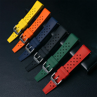 CLASSIC TROPICAL สไตล์ FKM watch STRAP 18 มม.20 มม.22 มม.นาฬิกาสําหรับ Seiko สําหรับ Oris Citizen Replament สายนาฬิกาสร้อยข้อมือเข็มขัด