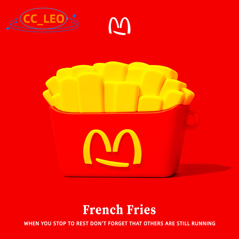 For VIVO Buds Case 3D Cartoon French Fries VIVO TWS 3E Clear Soft Case Cute Ghost Toast Crayon Shin-