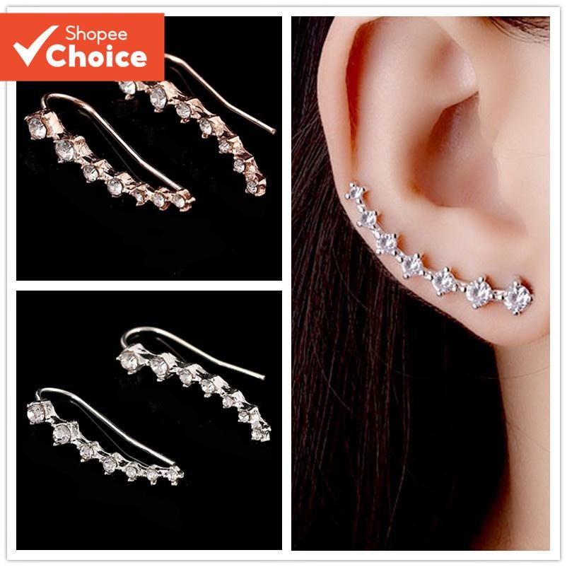 7 Diamond Star Stud ต่างหูเกาหลี Minimalist งานแต่งงานเครื่องประดับของขวัญ