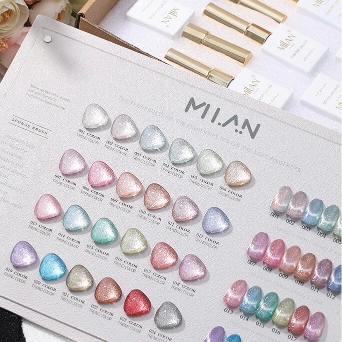 สีเจลทาเล็บแคทอาย milan 24สี แฟลชลูกแก้วออโรร่า พร้อมส่ง สีสวยแน่น