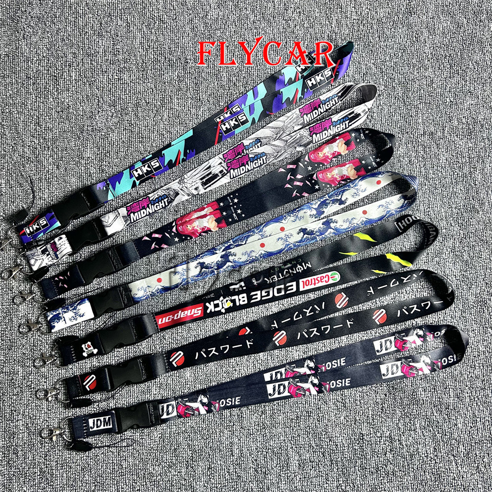 ใหม่ JDM สไตล์ Lanyard พวงกุญแจการ์ดทํางาน ID โทรศัพท์มือถือ Key แขวน Quick Release สายคล้องคอ HKS M