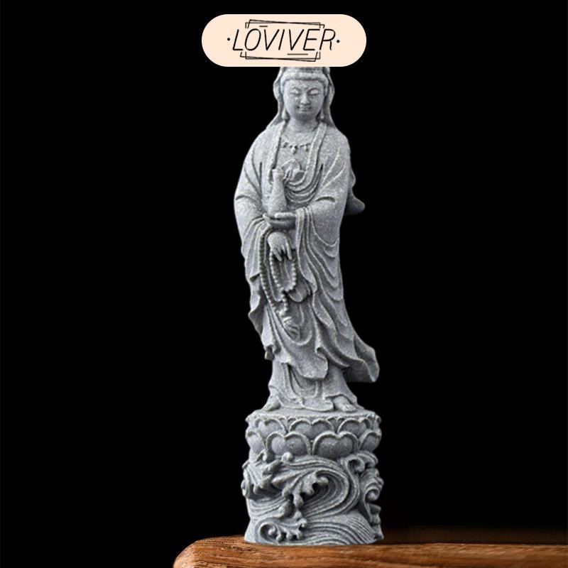 LOVIVER รูปปั้นเจ้าแม่กวนอิมเจ้าแม่กวนอิมเจ้าแม่กวนอิมหุ่นของขวัญงานฝีมือตกแต่งฮวงจุ้ยสําหรับโต๊ะห้องโถงในร่มชิ้นกลางชั้นวางหนังสือสํานั – โปรปัง