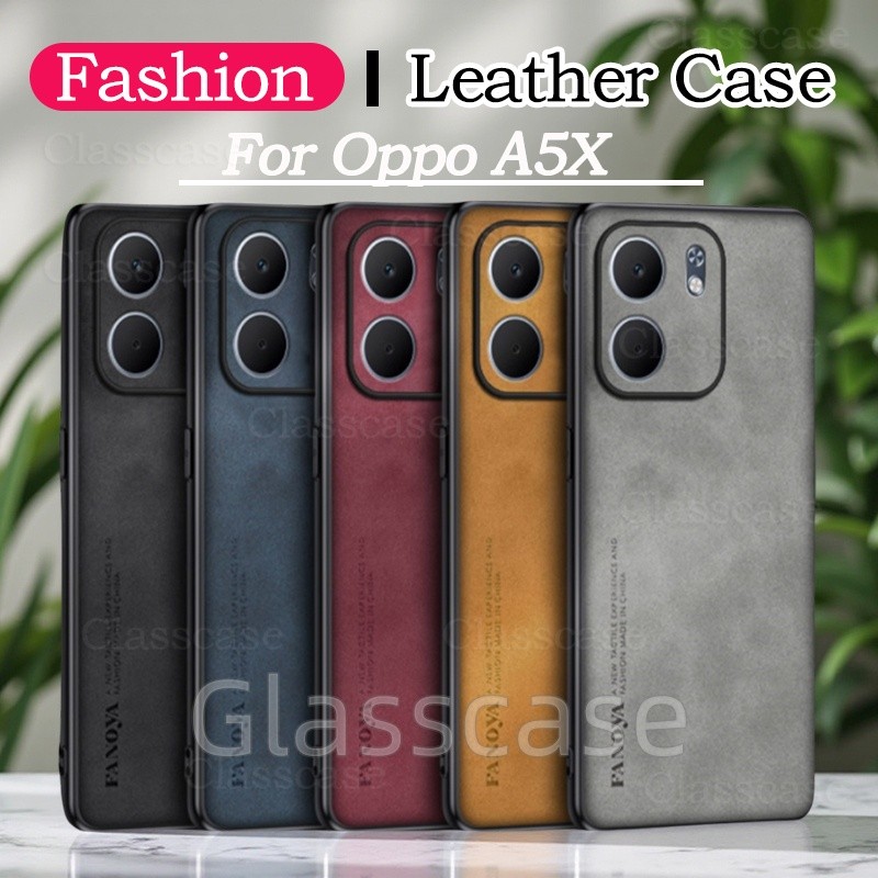 Oppo A5X 2025 สําหรับ Oppo A5 A 5 X pro A5X A5pro OppoA5 OppoA5X 5X OppoA5pro หนังแกะหนังเคสโทรศัพท์เลนส์ป้องกันแฟชั่นปลอกกันกระแทกนุ่มกลับกรณีฝาครอบ