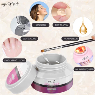 Myyeah 60g Non-stick UV เจล Solid Sculpture Extension เจลเล็บปลอมเคล็ดลับเล็บเจลเคล็ดลับ Builder gel