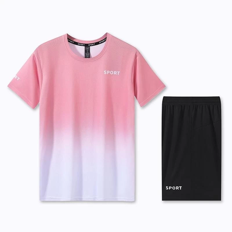 ชุดออกกำลังกาย เสื้อ+กางเกงขาสั้น แห้งไว ระบายอากาศ Unisex thumbnail 3