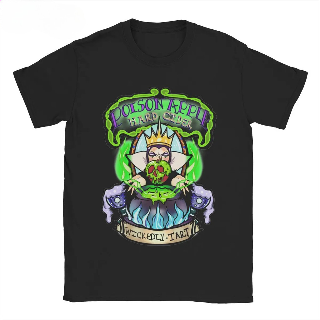 KATUN Disney Poison Apple Hard Cider Snow White Witch เสื้อยืดคอกลมผู้ชายเสื้อยืดผ้าฝ้ายแท้เสื้อผ้าฤ