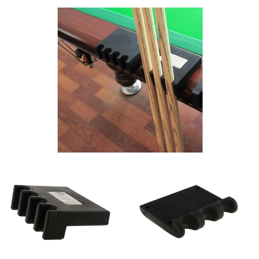 [Whgirld8] 3 หรือ 4 Cues Billiards Stick Rack Pool Rubber Cue Holder - สีดําสําหรับ 3 Pool Cues