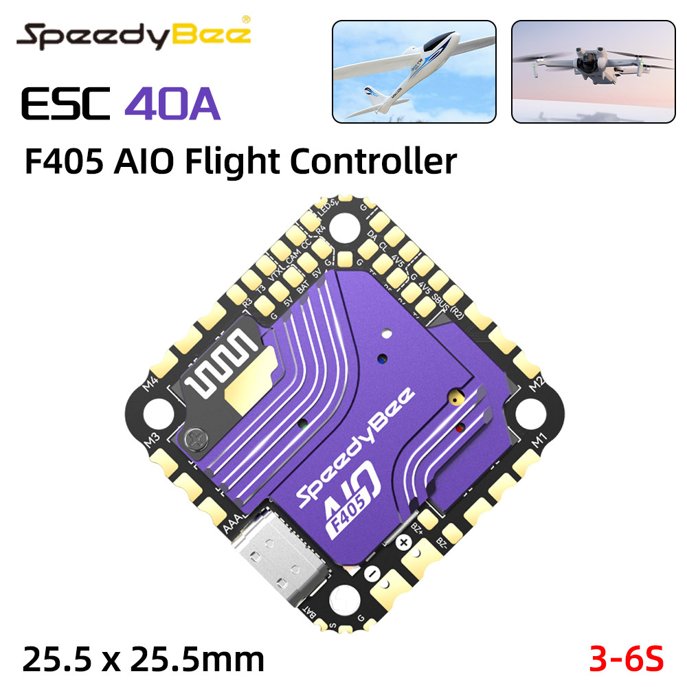Speedybee F405 AIO 40A 25x25mm Flight Controller สําหรับ DJI O3/RunCam Link/Caddx Vista FPV Freestyl