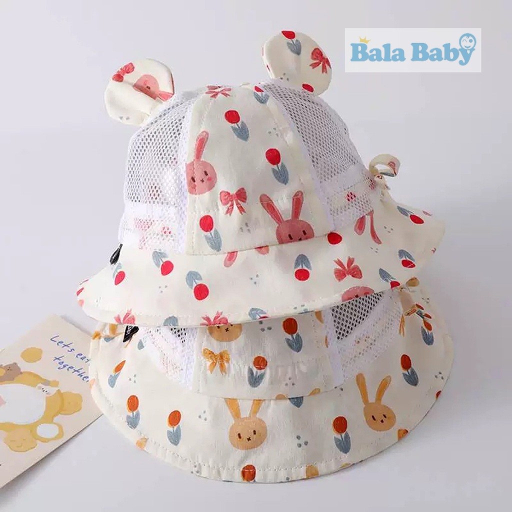 หมวกกันแดดเด็ก หมวกบักเก็ตแฟชั่น ดีไซน์หูการ์ตูนน่ารักๆ สไตล์เกาหลี 6เดือน-2ปี MZ21 - รูปที่ 4