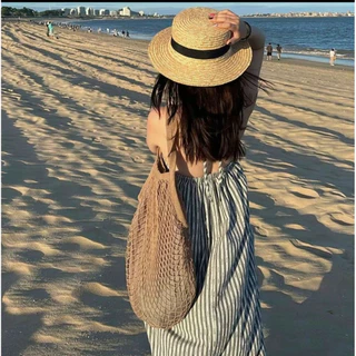 🌸กระเป๋าถักชายหาด กระเป๋าไปทะเล กระเป๋าช็อปปิ้ง สะพายข้าง เที่ยวทะเล summer Beach Tote Bag