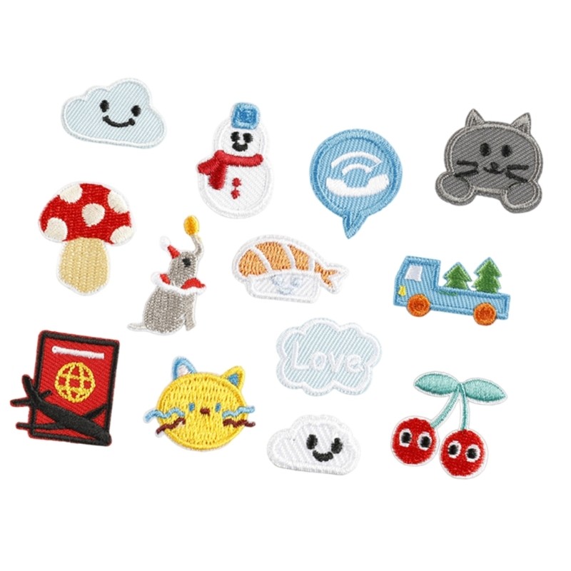 WOW 13 ชิ้น Cloud เย็บแพทช์เหล็กบนแพทช์ Snowman เย็บปักถักร้อยแพทช์สําหรับกระเป๋า