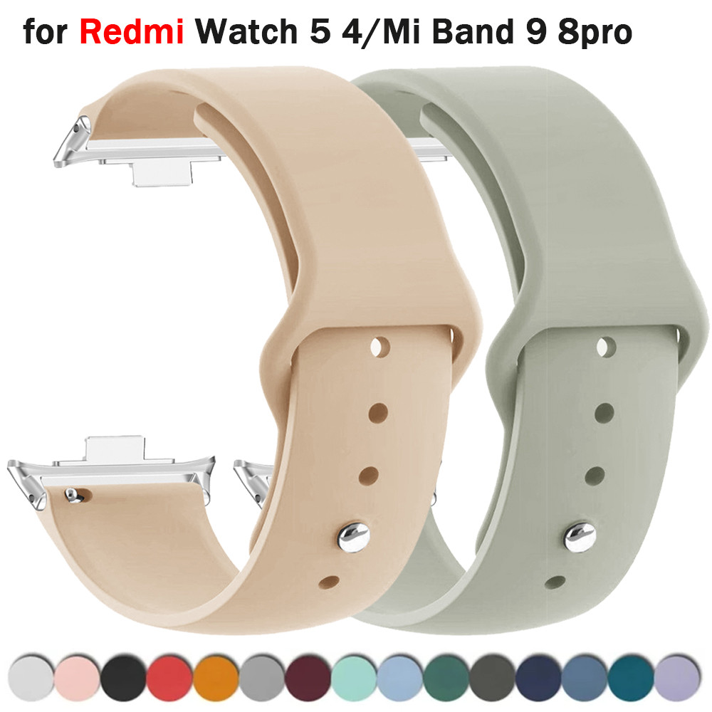 สายซิลิโคนสําหรับ Redmi Watch 6/5/4 สายกีฬาเปลี่ยนสร้อยข้อมือ correa สําหรับ Xiaomi Mi Band 9pro 8pro อุปกรณ์เสริม