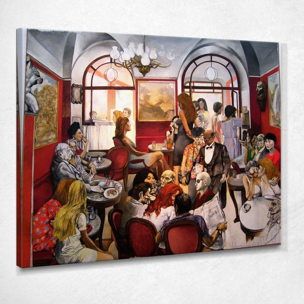 Greek Coffee Renato Guttuso, rg39 ภาพพิมพ์บนผ้าใบแคนวาส