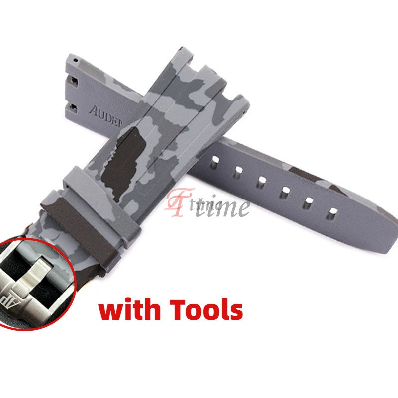 สายนาฬิกาข้อมือซิลิโคน ลายพราง 28 มม. สําหรับ AP Royal Oak Offshore Series 15703 26470 42 มม.