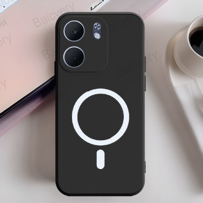 แฟชั่นสําหรับ OPPO A5X 5G/OPPO A5X 4G Matte TPU ป้องกันเลนส์พร้อมสติกเกอร์แม่เหล็ก