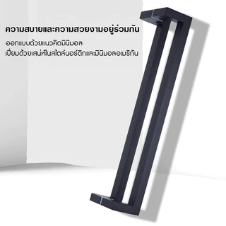 มือจับประตูสแตนเลส ท่อเหลี่ยมยาว 600-1500 ซม ราวจับประตู(1 คู่) ความหนา 1 มม. ประตูกระจก ประตูไม้ ประตูโลหะ