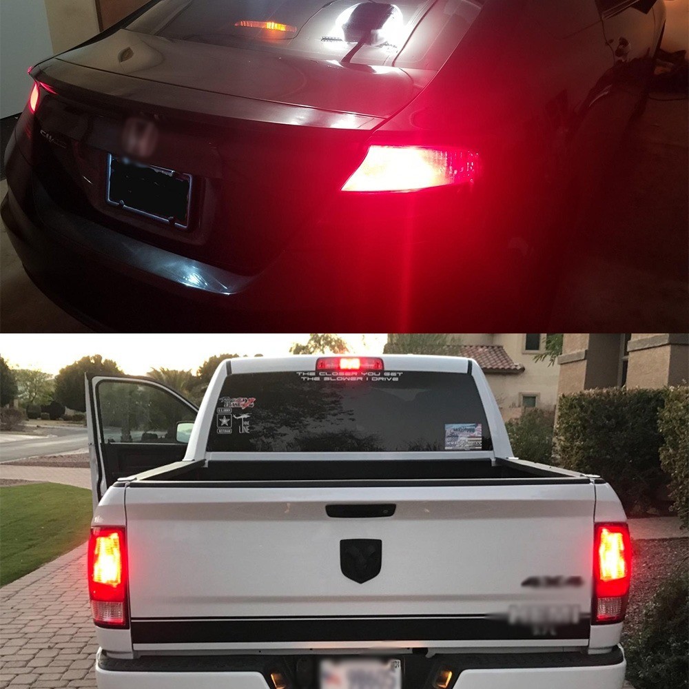 1 ชิ้น 27LED รถไฟท้ายเบรคหลอดไฟ 7443 1157 BAY15D 1156 Super Bright Strobe โหมดแฟลช 3 ครั้งไฟเลี้ยว - รูปที่ 7