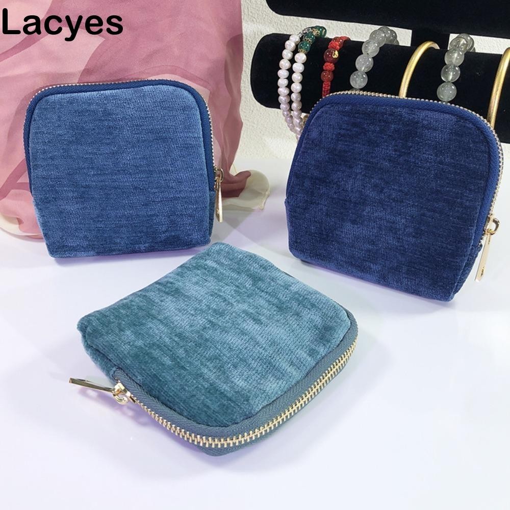 LACYES Flannel Jewelry Zipper Bag, Anti-lost Multi-Layered Jewelry Storage Pouch, Multi-Layered Solid Color Portable Velvet Cloth Jewelry Organizer Women