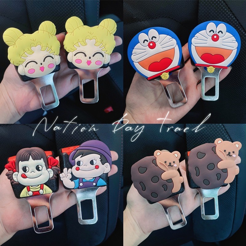 ใหม่หัวเข็มขัดนิรภัยใส่หัวเข็มขัดนิรภัยลายการ์ตูนน่ารักแพ็ค 2 ชิ้น ✨ พร้อมส่งจากไทย ✨