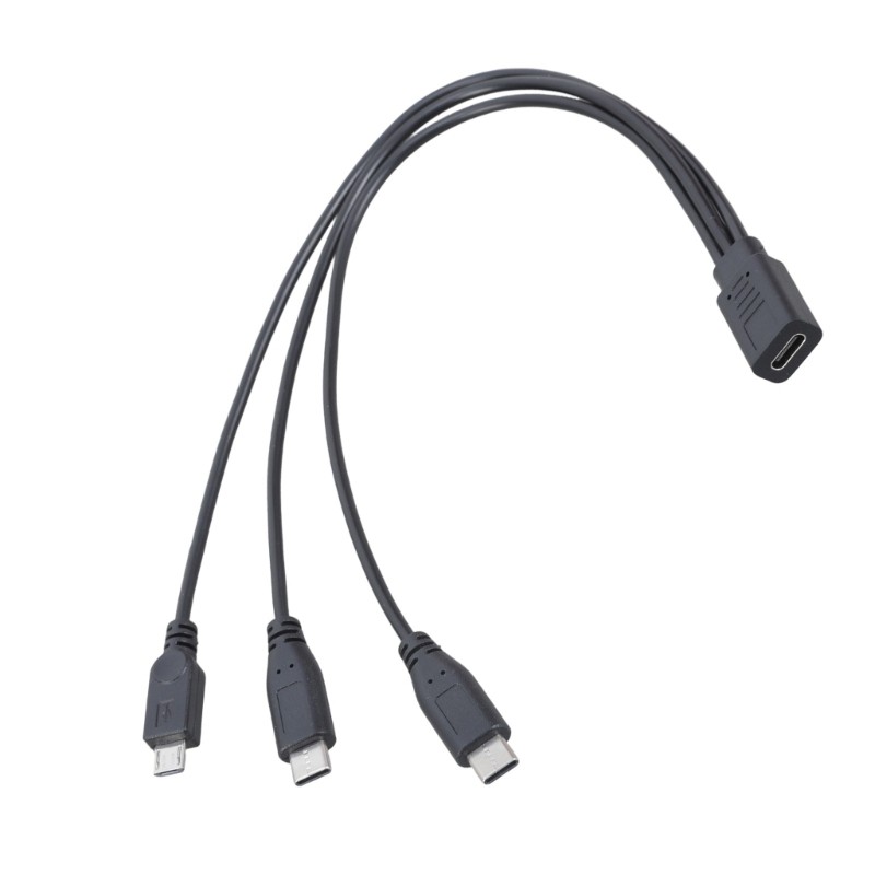 AADT 30 ซม. สายชาร์จสายชาร์จ USB C ถึง 2 Type-C 5Pin สาย USB