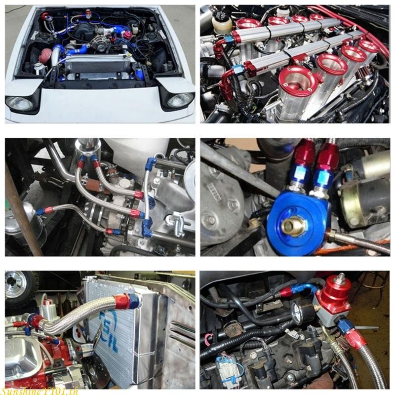 SUN น้ํามัน Cooling Connector ท่อสิ้นสุดรถรถจักรยานยนต์ ATV Fitting AN4 AN6 AN8 AN10 AN12