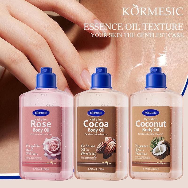 KORMESIC น้ำมันบำรุงผิวกายให้ความชุ่มชึ้นด้วยผิวมะพร้าวผลิตภัณฑ์ดูแลผิวกายที่ต้องมีในฤดูใบไม้ร่วงและฤดูหนาว 260ml