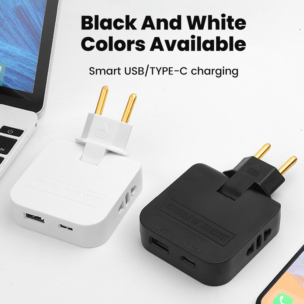 เอลลี่ 3 ใน 1 180° Rotatable EU Plug Socket Extension รูปที่ 4