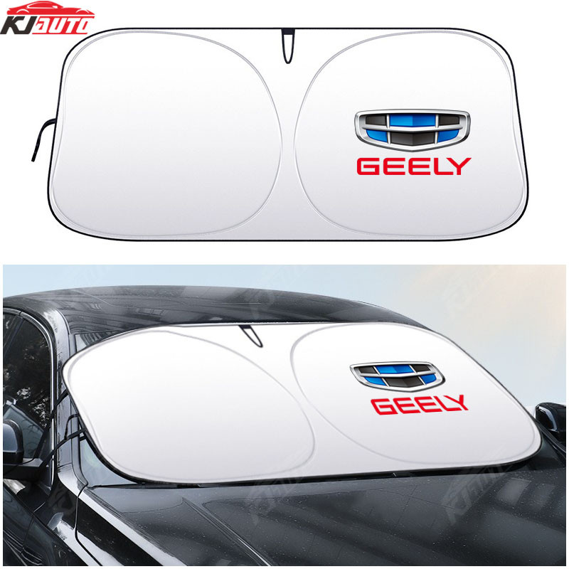 Geely ม่านบังแดดแบบพับได้กระจกบังแดดรถป้องกันแสงแดด UV Blocking Cooling เครื่องมือสําหรับ Coolray Okavango Emgrand Azkarra