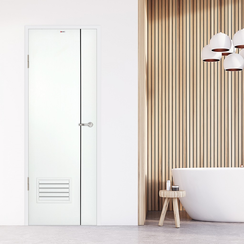LOCAL789 BATHIC ประตูยูพีวีซี  BG2 70x180 สีขาว (เจาะรูลูกบิด) ร้านอยู่ในไทย