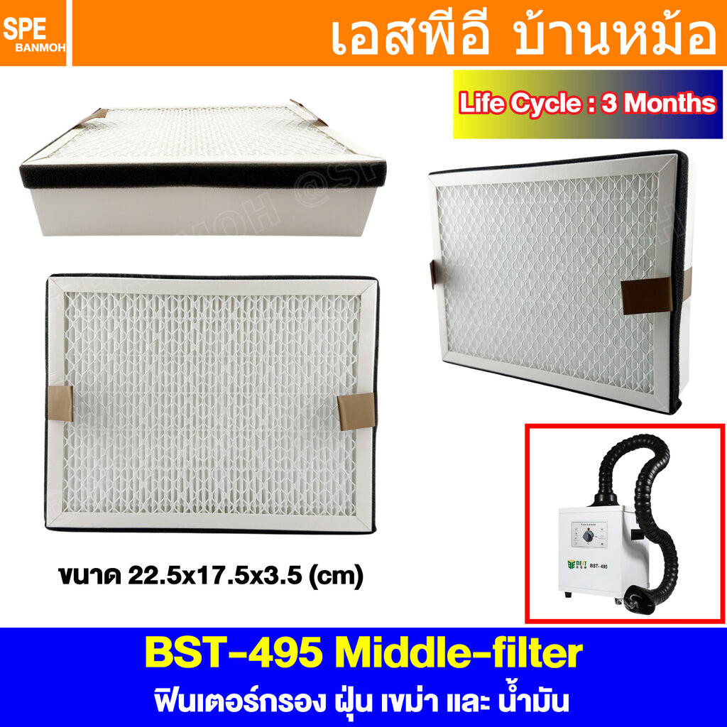 [ 1 ชิ้น ] BST-495 Middle Filter ฟิลเตอร์กรอง PM0.3 Filtering PM0.3 อุปกรณ์เสริมสำหรับ BST 495 อุปกร