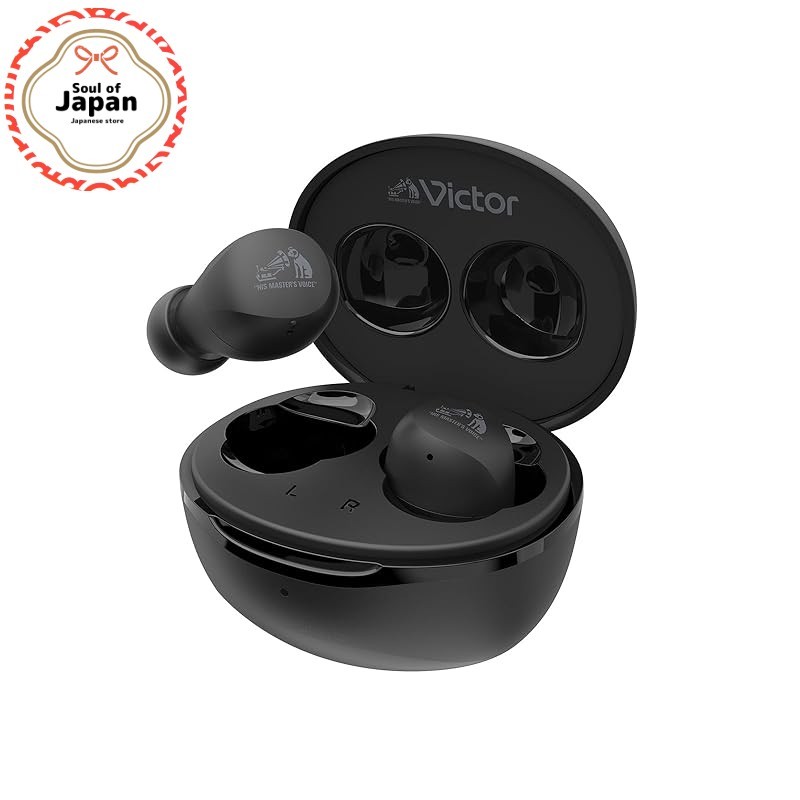 JVC Kenwood Victor HA-A6T-B Wireless Earbuds Bluetooth Ver.5.4 Total 23 hours playback With micropho