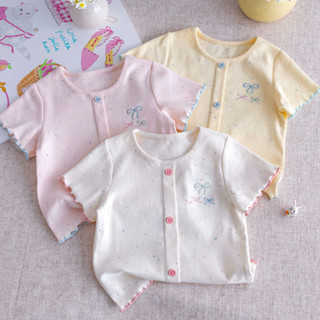 ฤดูร้อน เสื้อยืดแขนสั้นบางสำหรับเด็กผู้หญิง เสื้อเด็กหวาน เส…