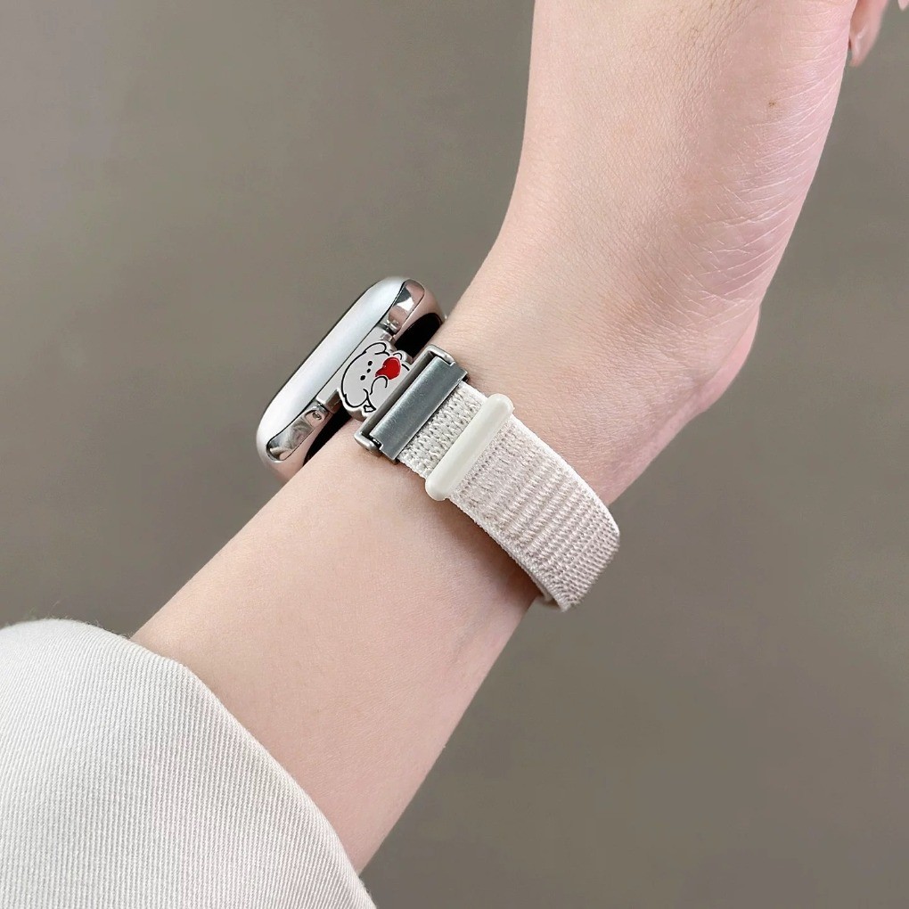 Slim การ์ตูน ไนลอน loop สําหรับ Apple Watch Band ขนาด 42/46/44/40/45/41 มม. และ Ultra 2 49 มม. สร้อยข้อมือ Series 10/9/8/SE/7/6/5/4