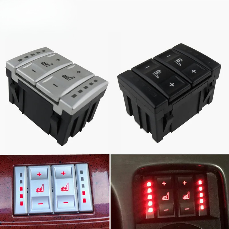 ใหม่เงินและสีดําที่นั่งความร้อนปุ่มสวิทช์ 6M2T19K314AC สําหรับ Ford Mondeo MK4 S-MAX Galaxy MK 3 6M2