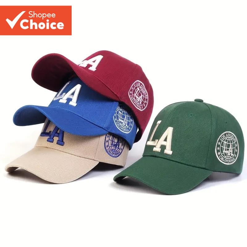 Unisex LA เย็บปักถักร้อย Trucker Cap ปรับป้องกันแสงแดด Breathable อเนกประสงค์สําหรับเดินทางกลางแจ้ง
